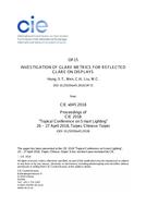 INVESTIGATION OF GLARE METRICS FOR REFLECTED GLARE ON DISPLAYS (OP15, 84-92)