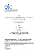 EXPERIENCE OF LIGHT IN COMPARISON WITH RETINAL RESPONSE TO RADIATION (OP30, 191-200)