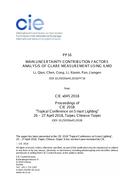 MAIN UNCERTAINTY CONTRIBUTION FACTORS ANALYSIS OF GLARE MEASUREMENT USING ILMD (PP16, 339-345)