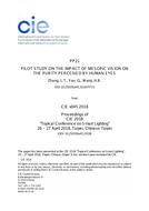 PILOT STUDY ON THE IMPACT OF MESOPIC VISION ON THE PURITY PERCEIVED BY HUMAN EYES (PP21, 378-383)