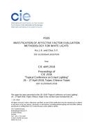 INVESTIGATION OF AFFECTIVE FACTOR EVALUATION METHODOLOGY FOR WHITE LIGHTS (PO05, 423-430)