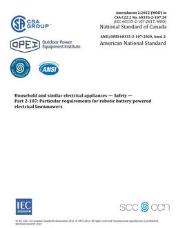 CSA C22.2 NO. 60335-2-107:20/A2:22
