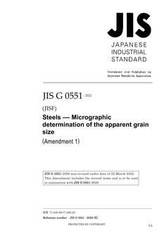 JIS G 0551:2020/AMENDMENT 1:2022