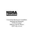 General Specification for Consultants, Industrial and Municipal: NEMA Premium – Efficiency Electric Motors (600 V or Less)